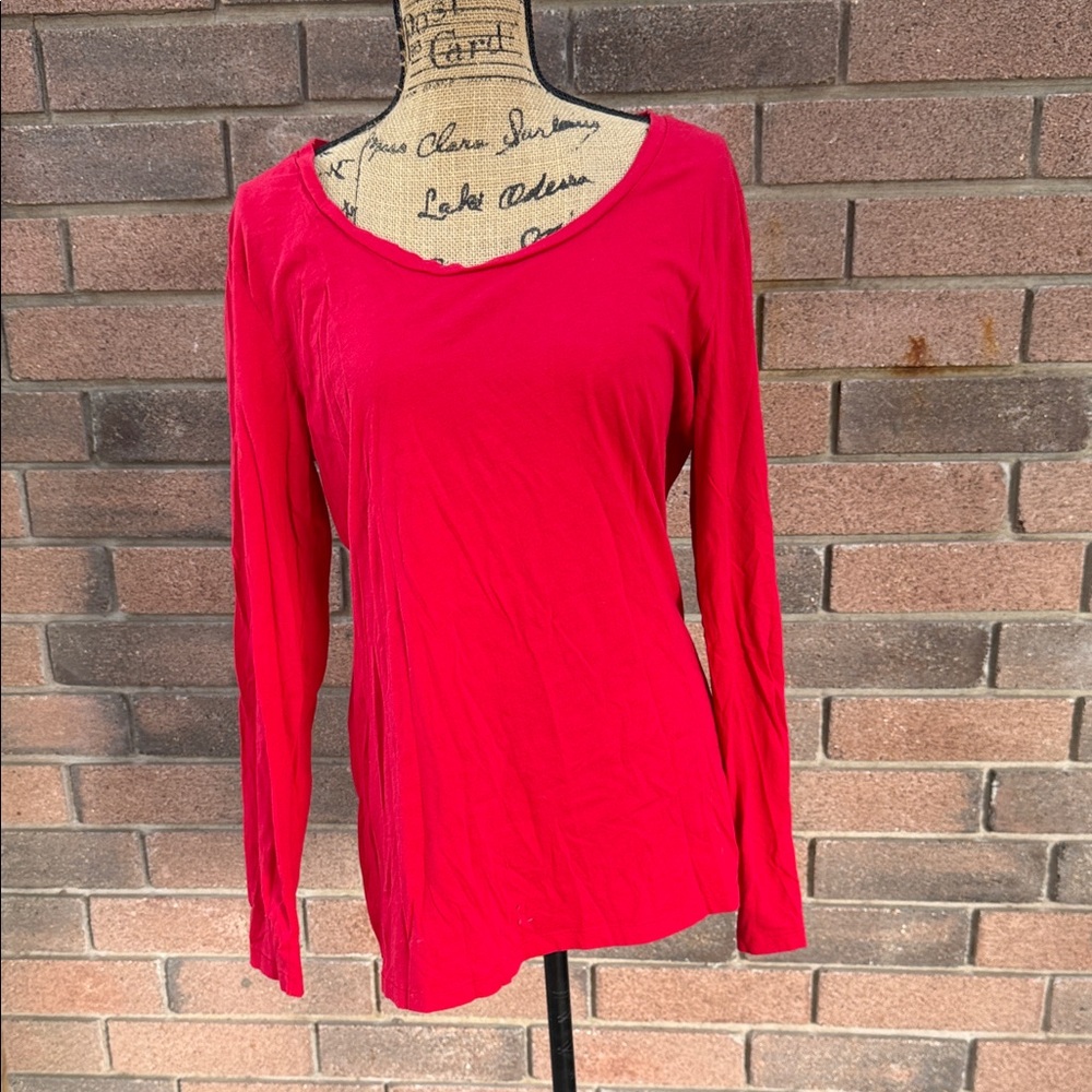 HANNAH ANDERSSON BASE Layer/Long Sleeve T-Shirt in Vibrant Red Size XL
